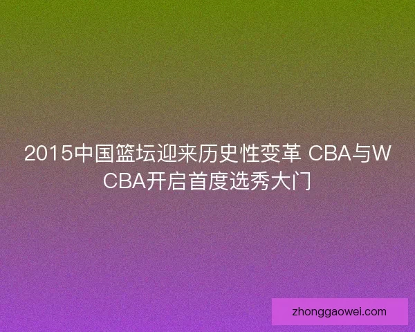 2015中国篮坛迎来历史性变革 CBA与WCBA开启首度选秀大门 2015中国篮坛迎来历史性变革 CBA与WCBA开启首度选秀大门