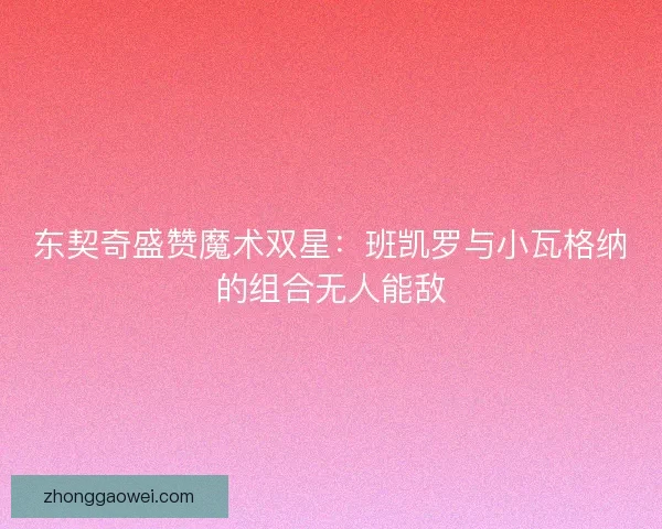 东契奇盛赞魔术双星：班凯罗与小瓦格纳的组合无人能敌