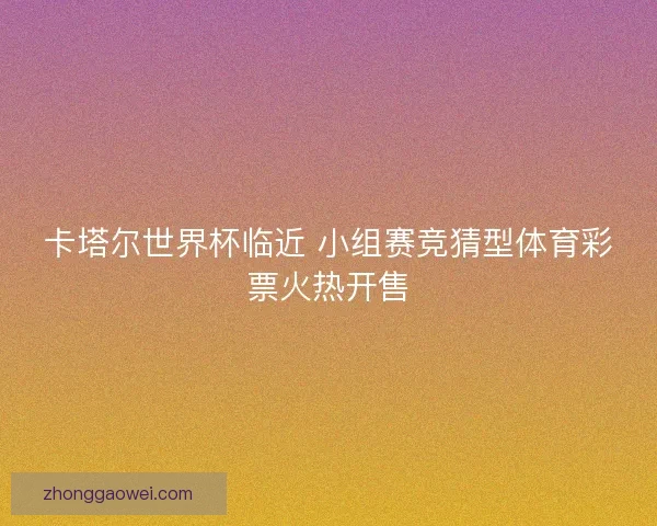 卡塔尔世界杯临近 小组赛竞猜型体育彩票火热开售